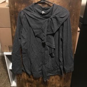 Vanity Gray Zipper Coverup Sized XL